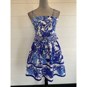 Joie Blue Floral Belted Dress Size 4 NWOT